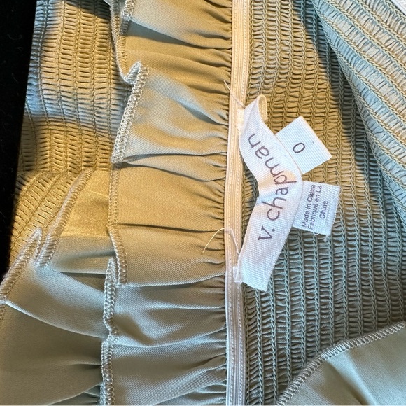 V. Chapman Lily Ruched & Ruffled Stretch Satin Midi Dress - Picture 4 of 5